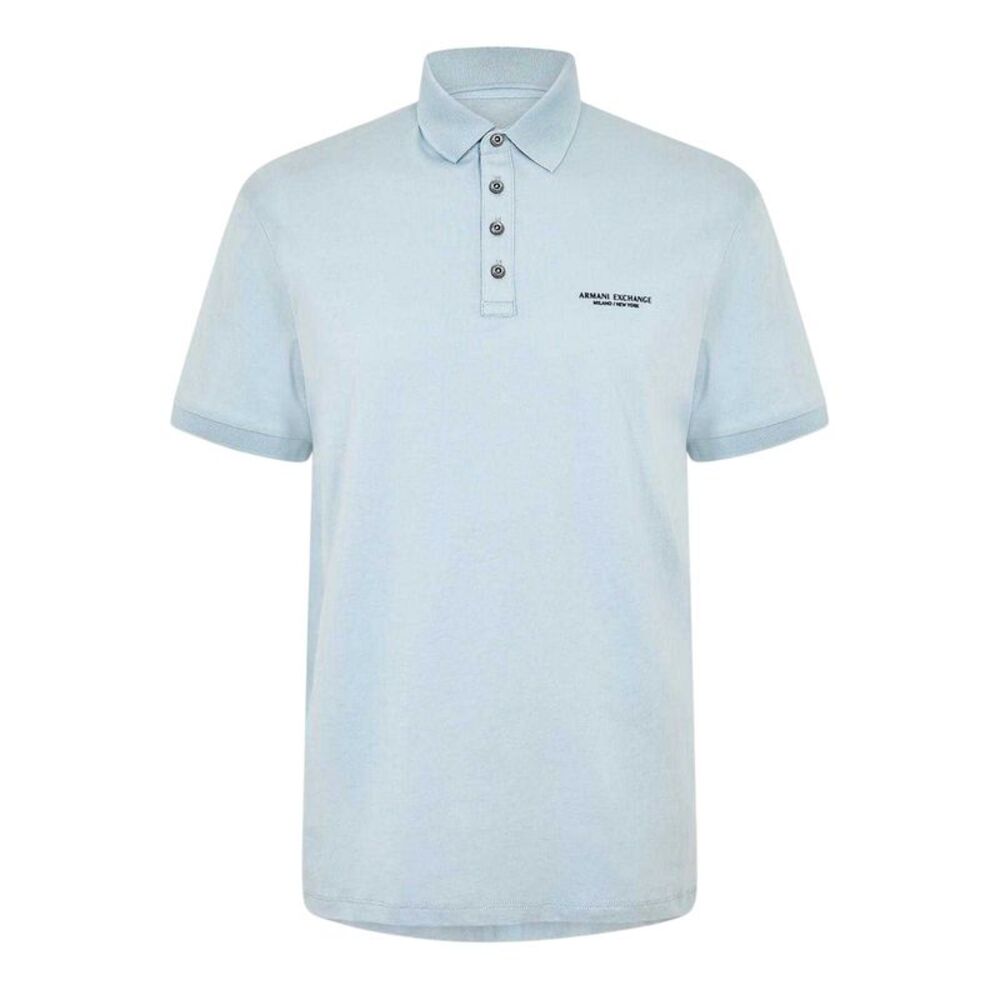 Armani Exchange Mens Cotton Polo Shirt / Ash Blue